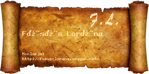 Füsüs Loréna névjegykártya